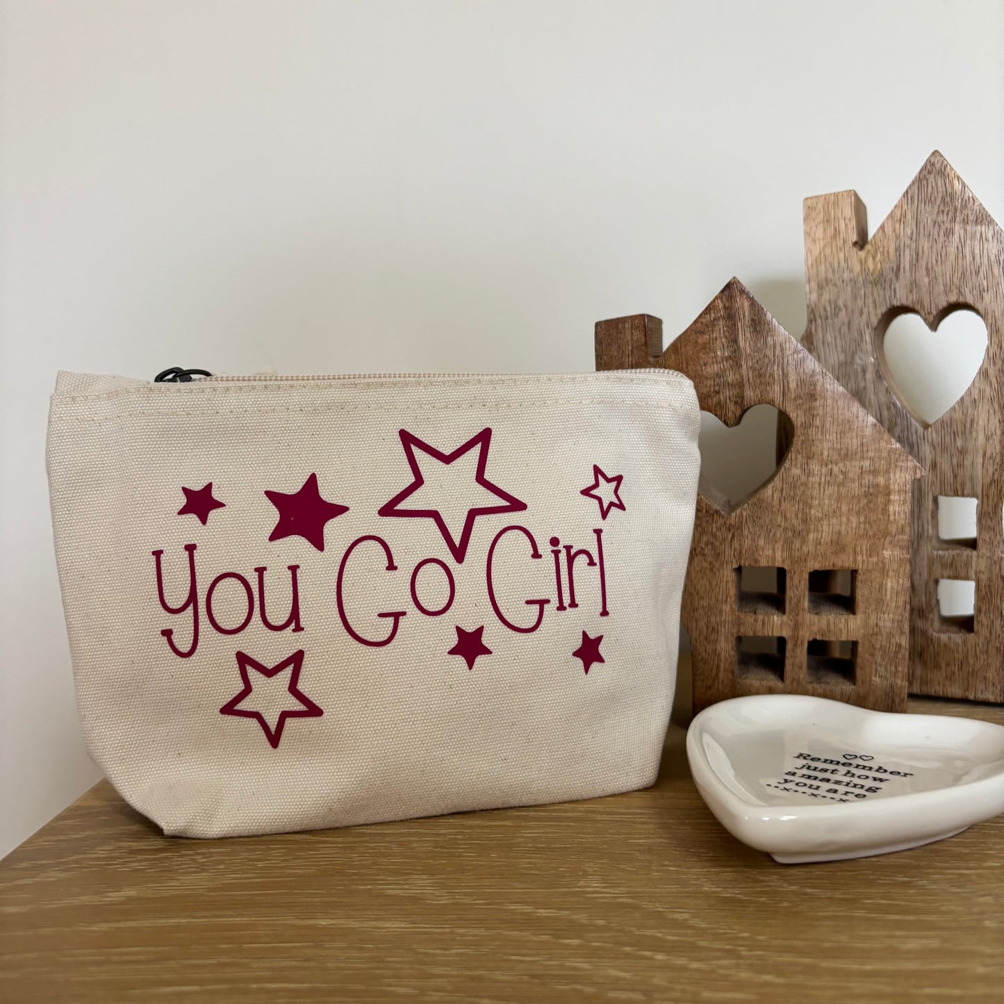 You go girl Small zip up cotton bag