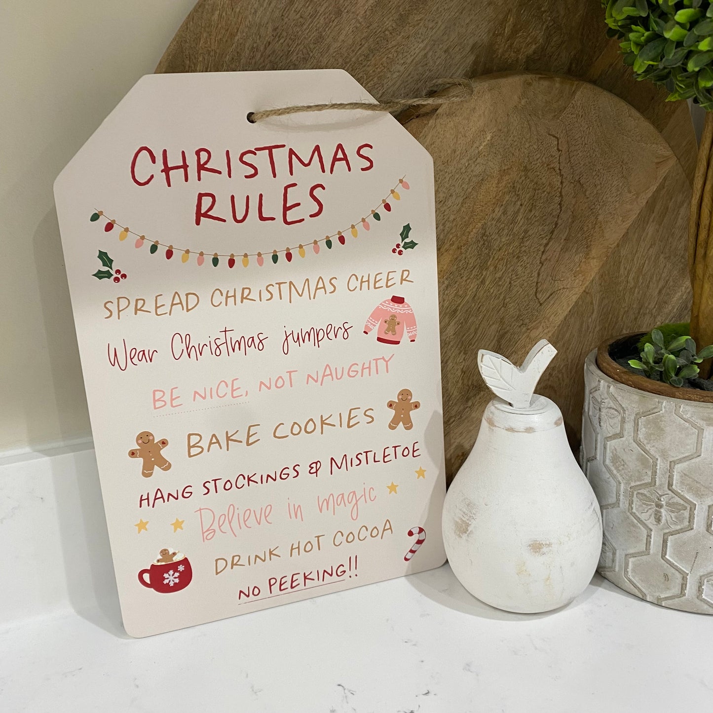 Sugarplum Fun Christmas Rules Sign