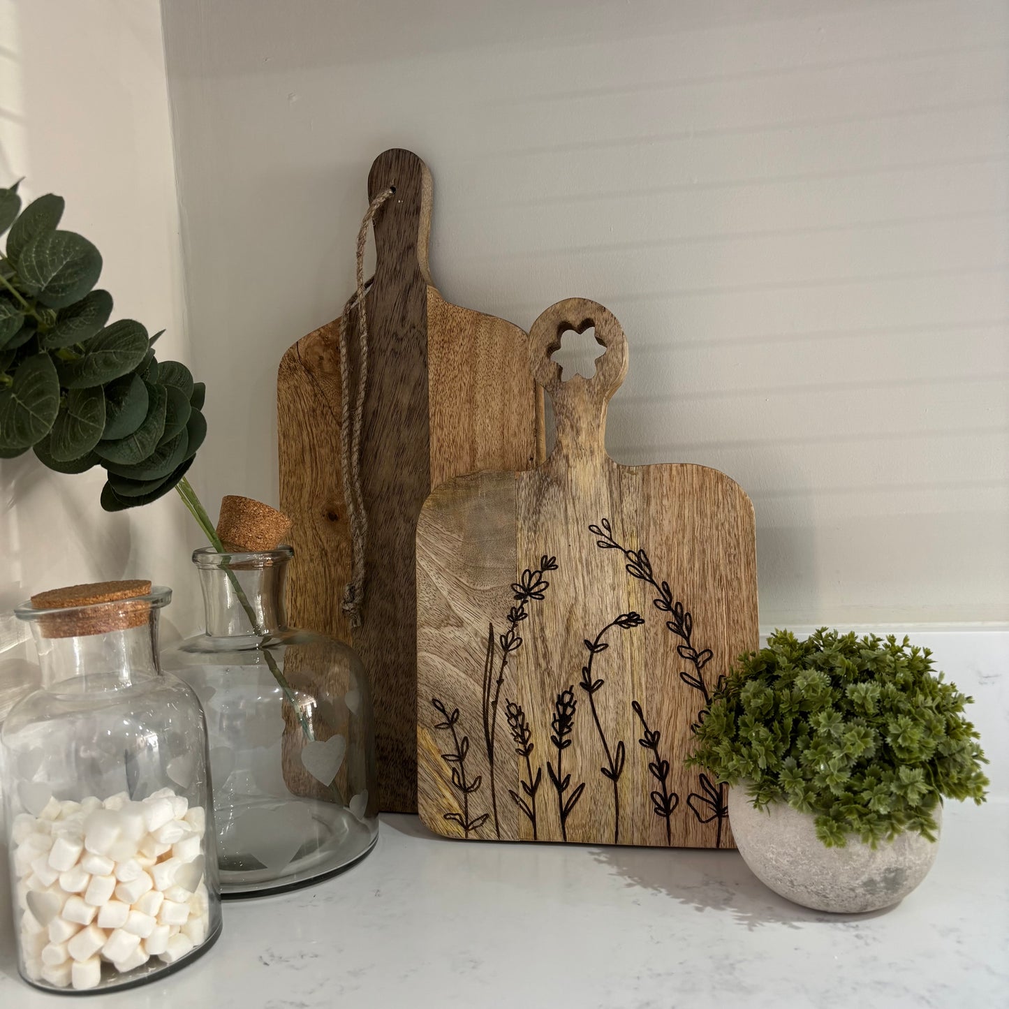 Floral Engraved Mango wood board