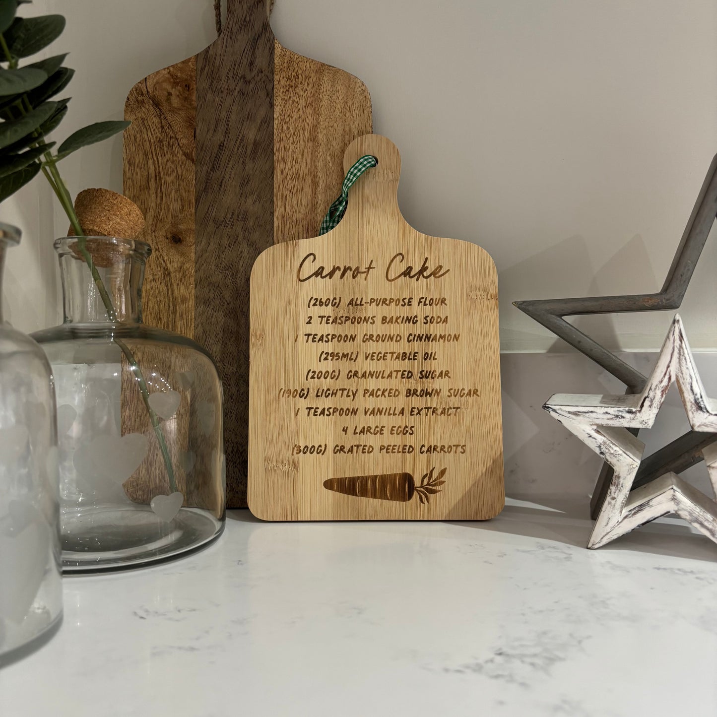 Carrot Cake Recipe Bamboo Serving Board