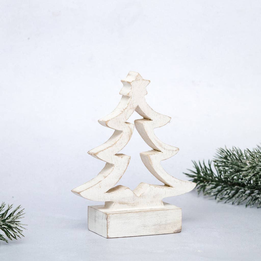 Whitewashed Freestanding Christmas Decoration - 2 sizes