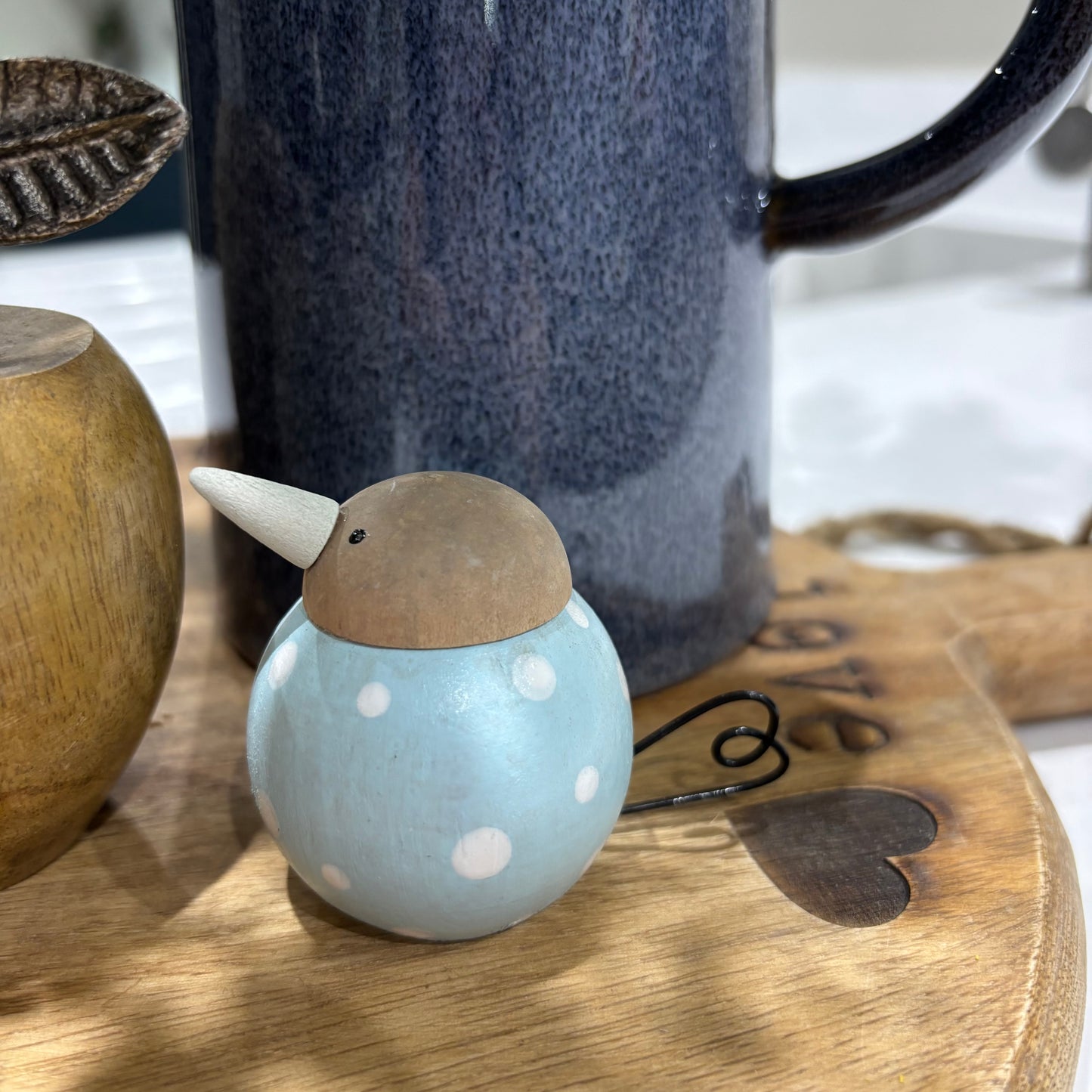 Polka Dot Bird With Metal Tail, 5.5cm