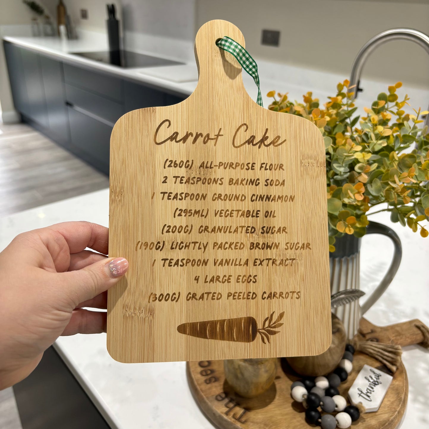 Carrot Cake Recipe Bamboo Serving Board