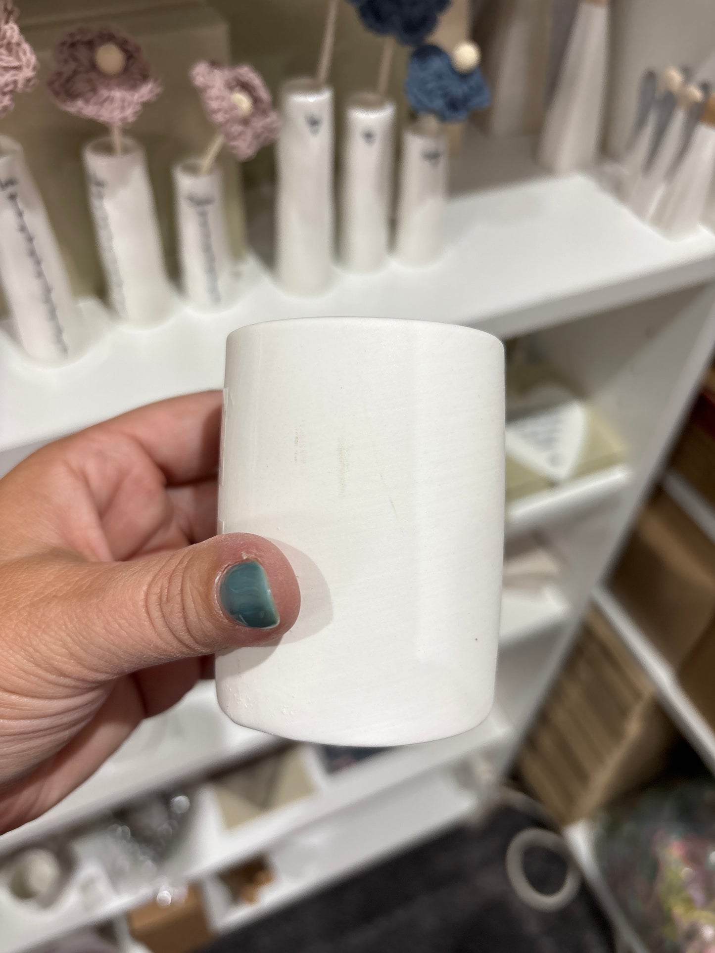 Large White Tealight Holder - imperfect