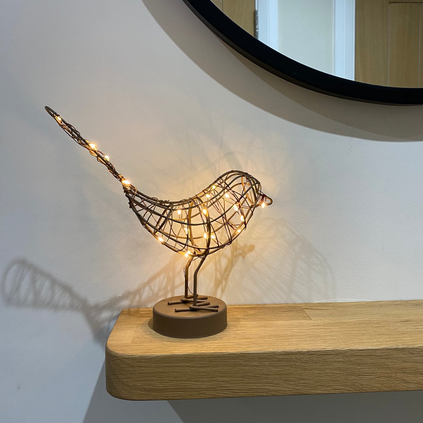 Battery Operated Light up Copper Robin