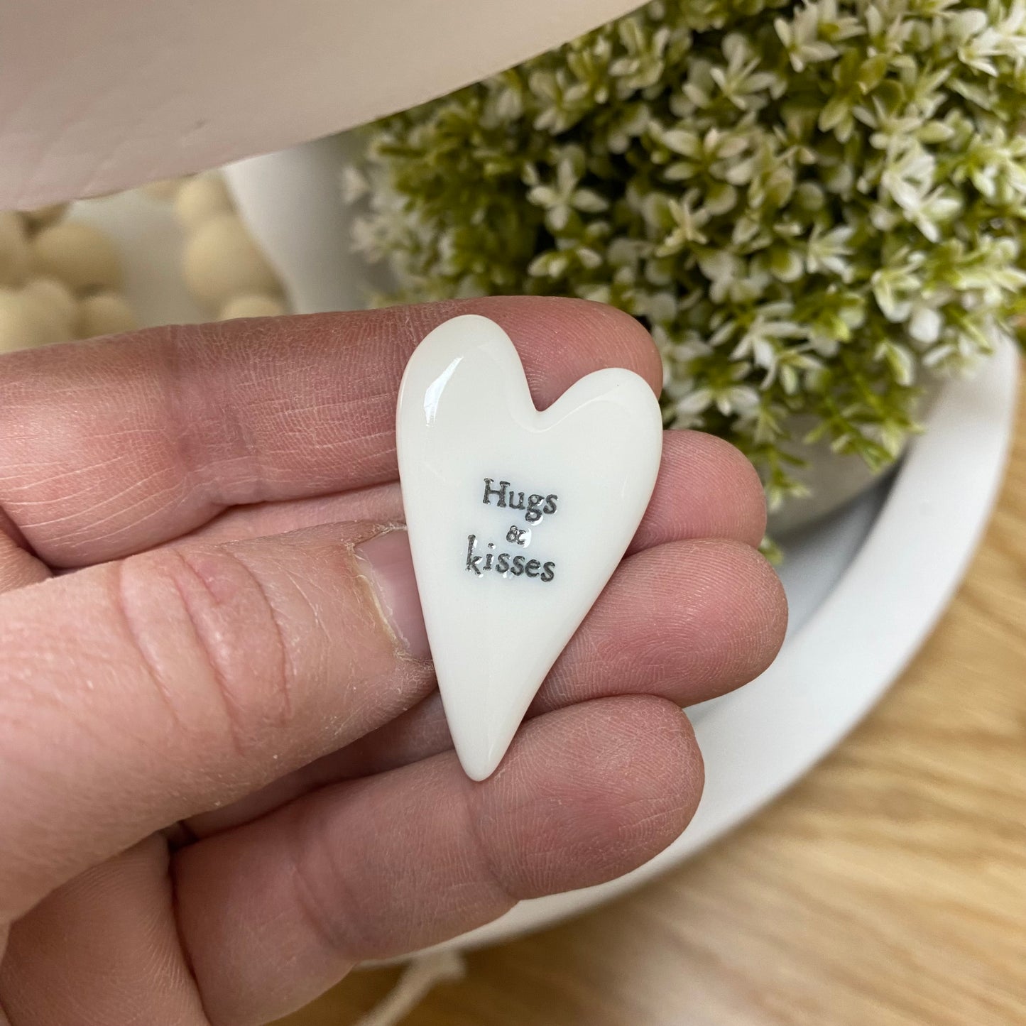 Hugs and Kisses Tiny Heart Token