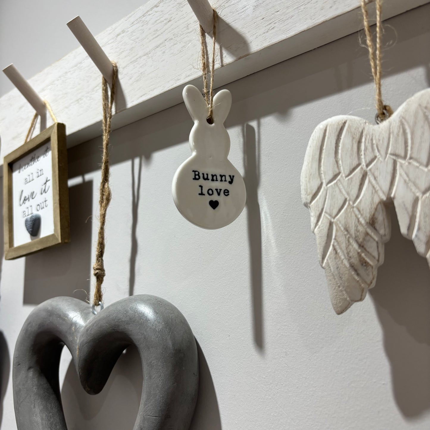 Bunny love porcelain hanger