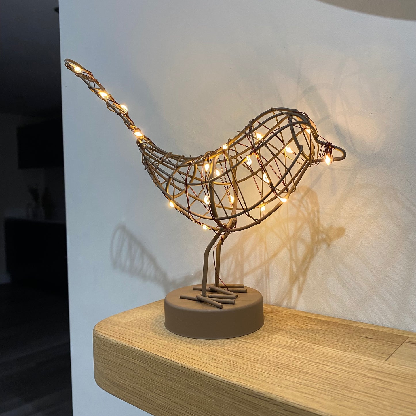 Battery Operated Light up Copper Robin