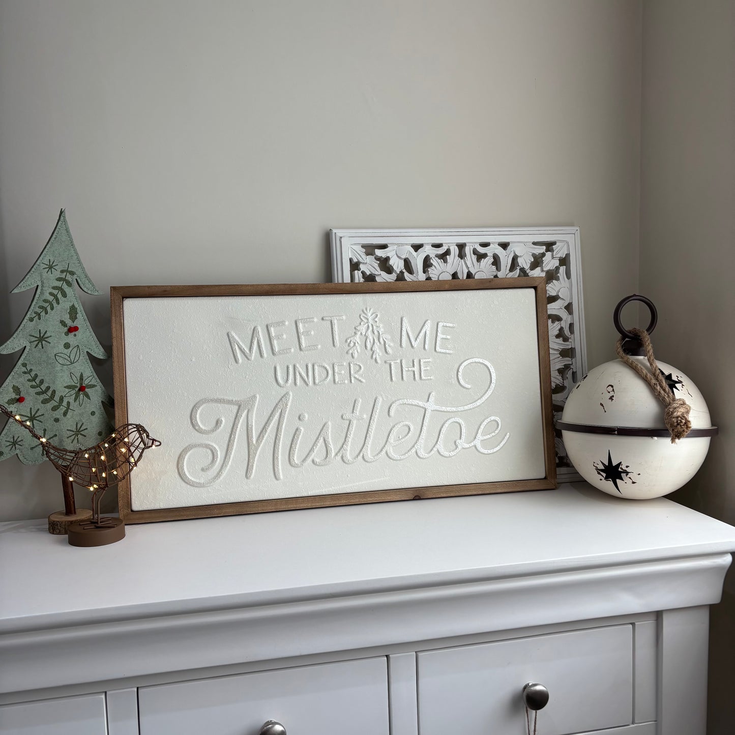 White Rustic Round Hanging Metal Bell - 3 sizes