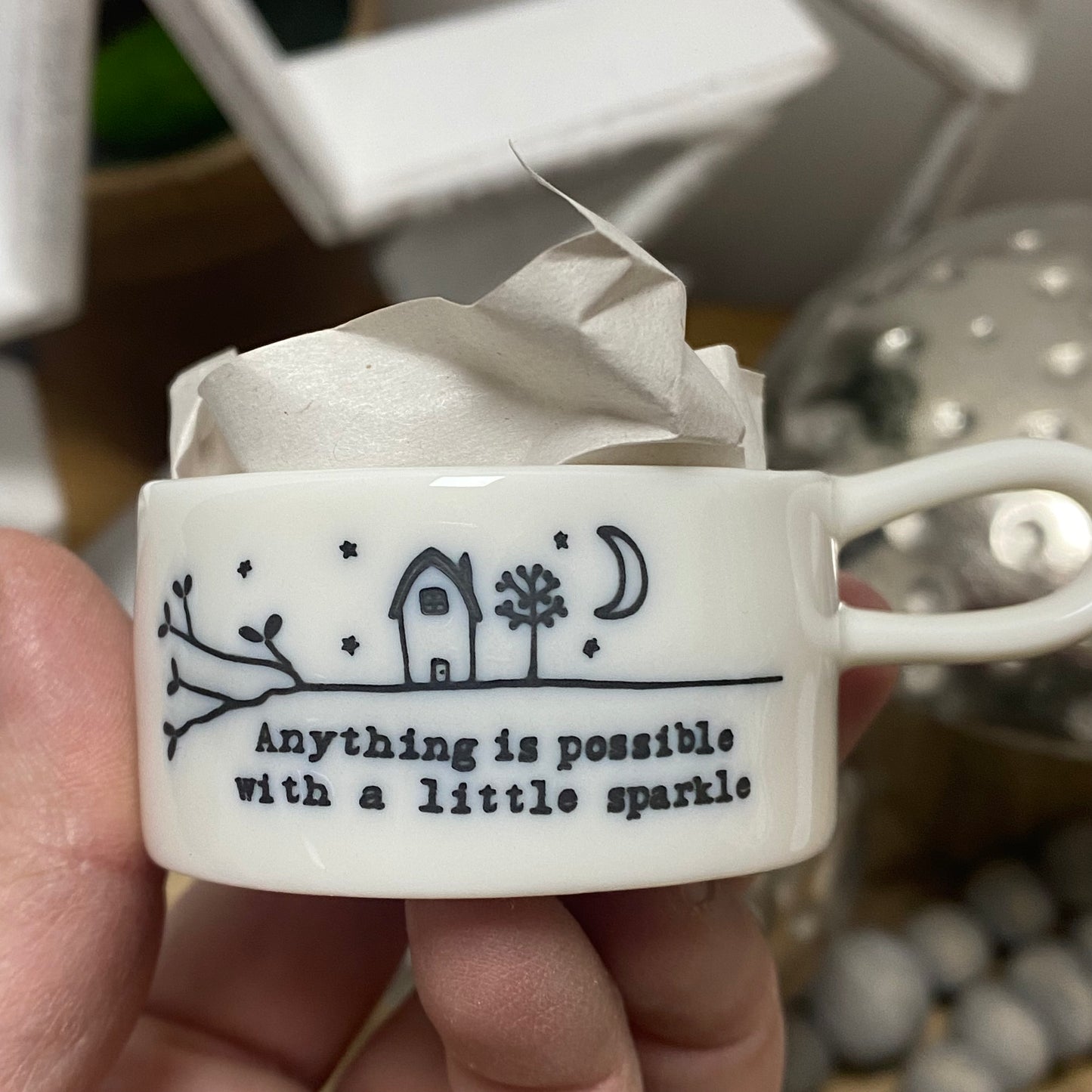 Anything is possible with a little bit of sparkle tea light holder