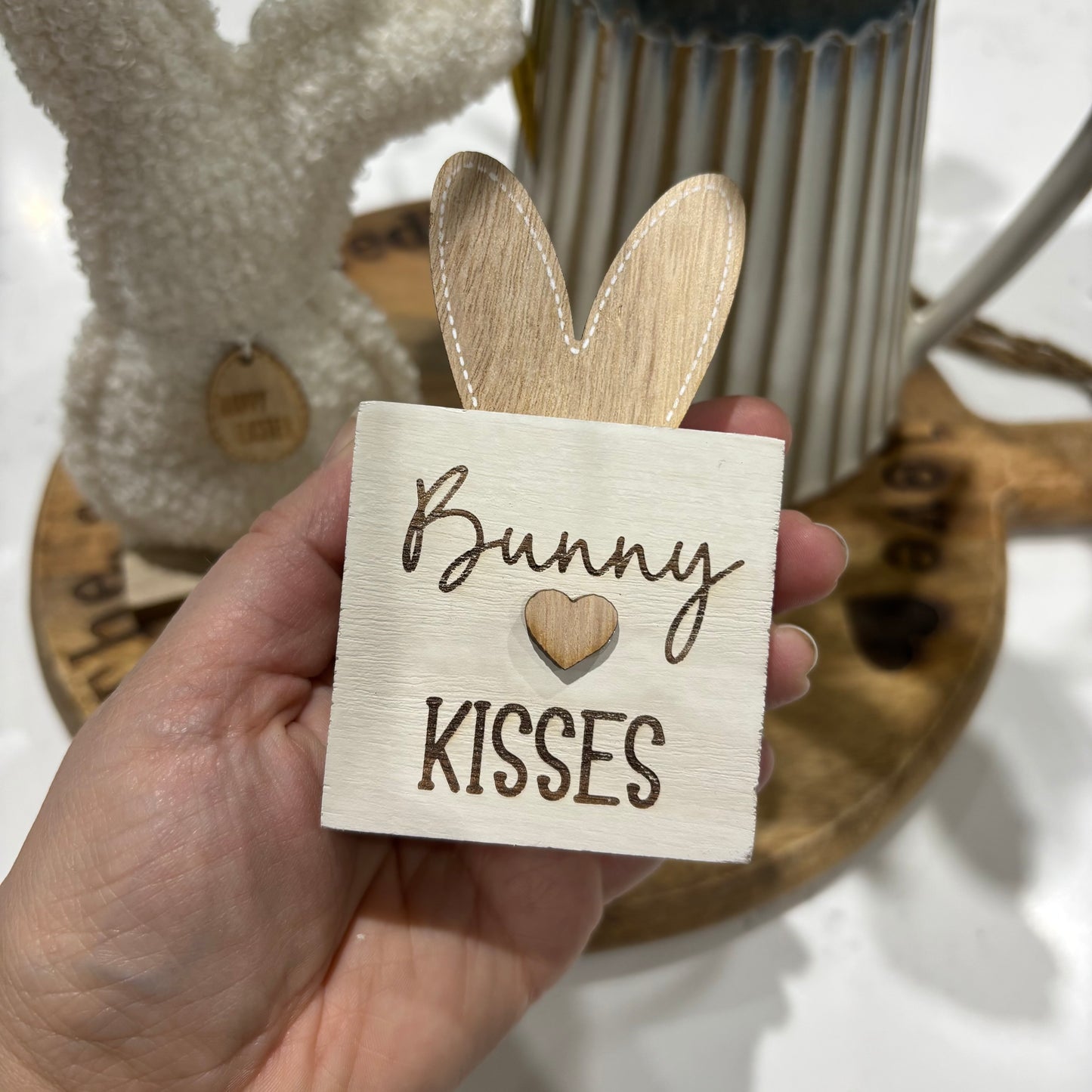 Rustic Wooden Bunny Ear Block - 3 designs