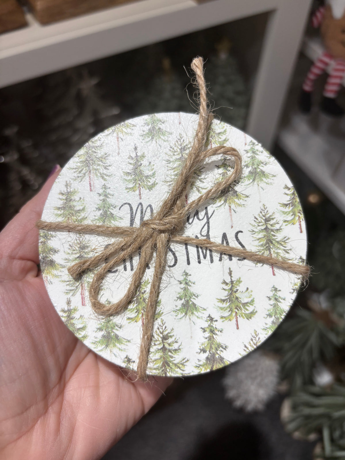 Merry Christmas Tree Coaster set