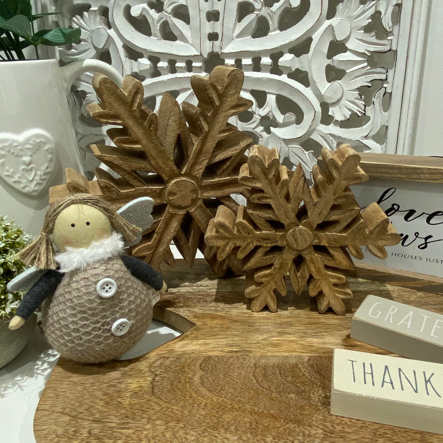Rustic Wooden Snowflake - 2 sizes