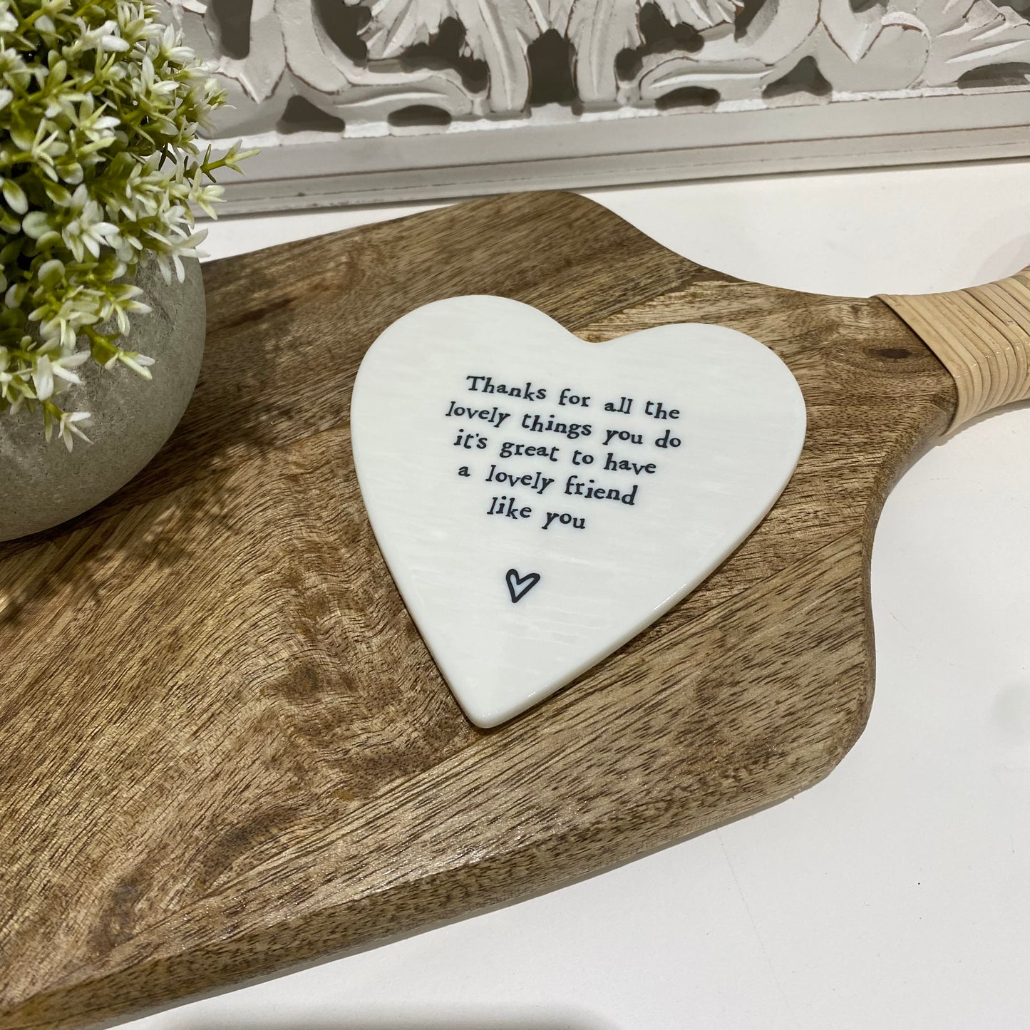‘Lovely Things’ Heart Shaped Coaster