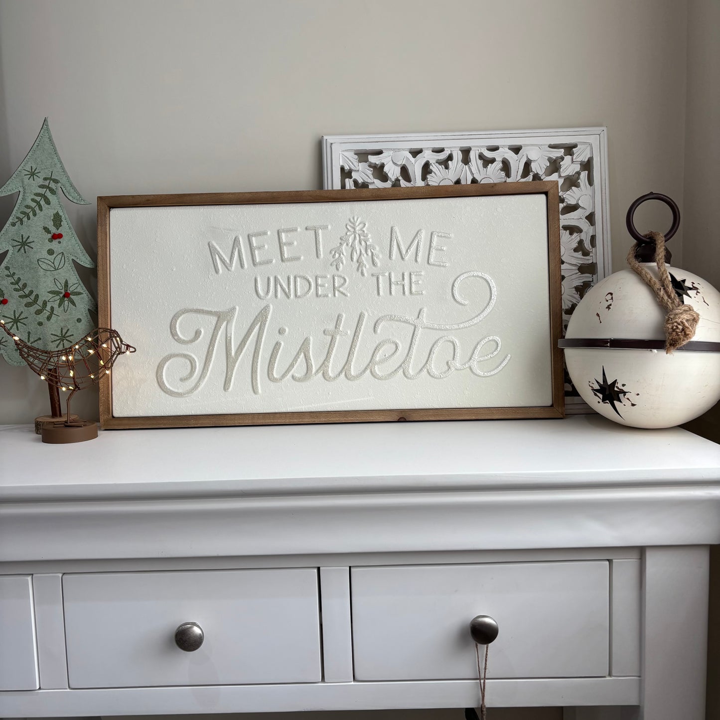 White Rustic Round Hanging Metal Bell - 3 sizes