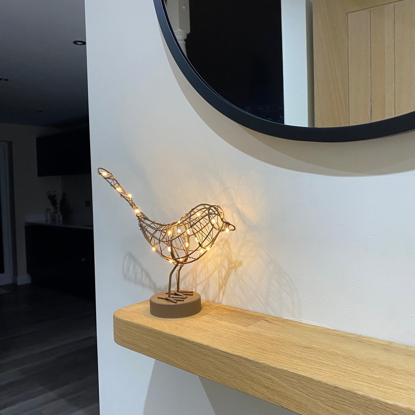 Battery Operated Light up Copper Robin