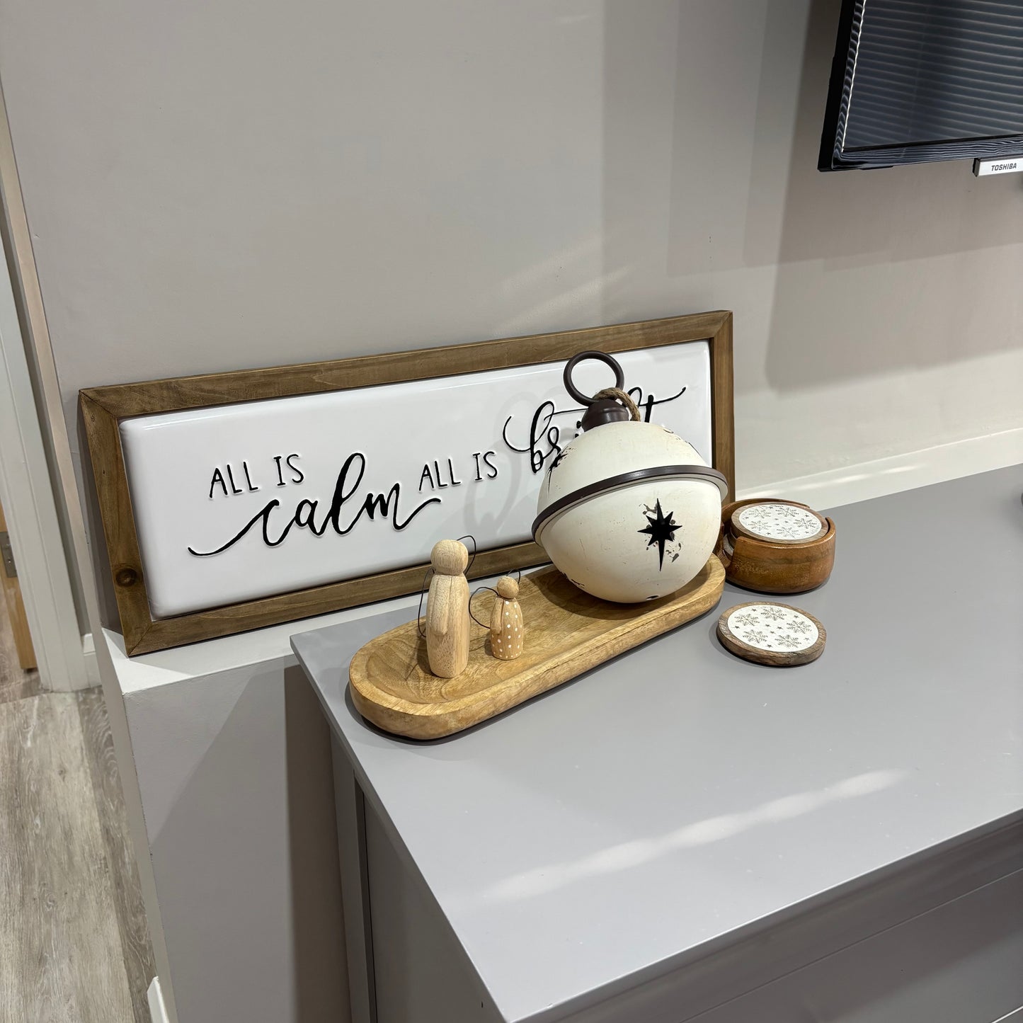 All is Calm, All is bright Wooden Sign