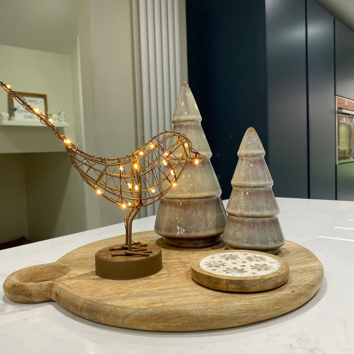 Battery Operated Light up Copper Robin