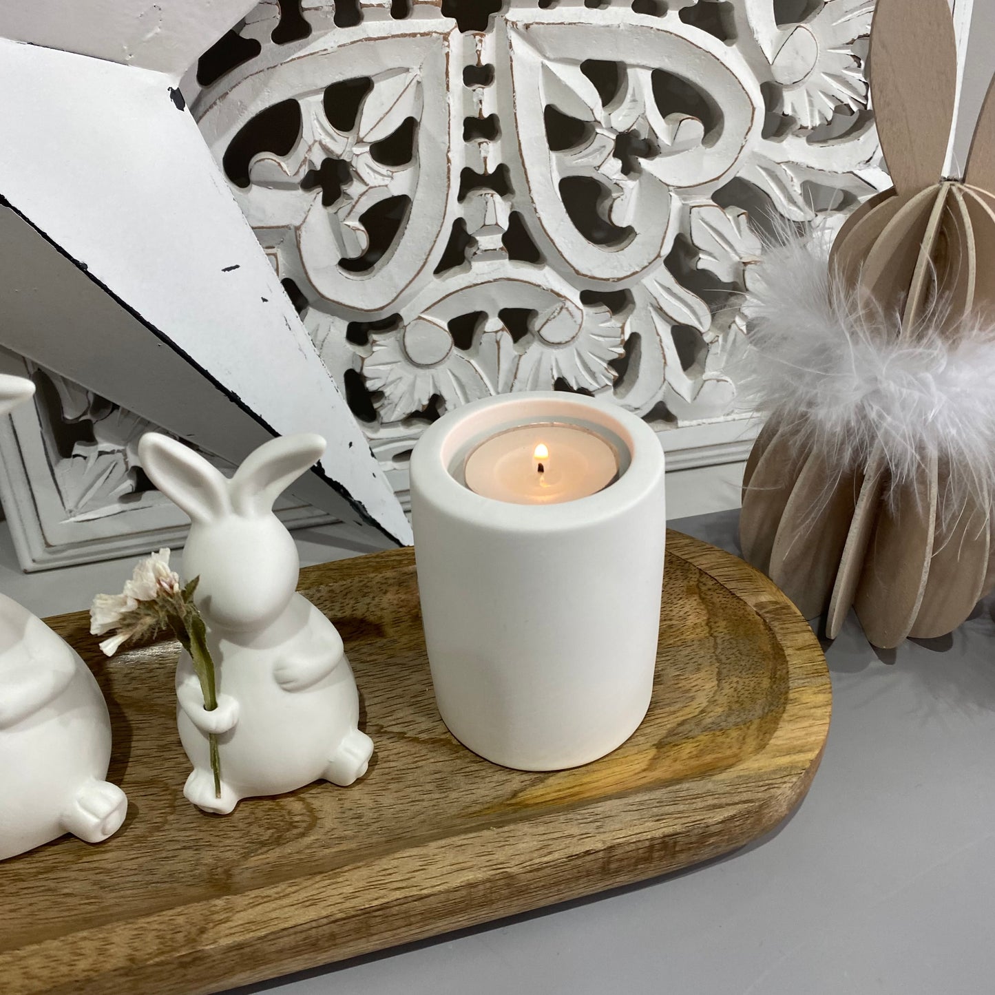 Large White Tealight Holder