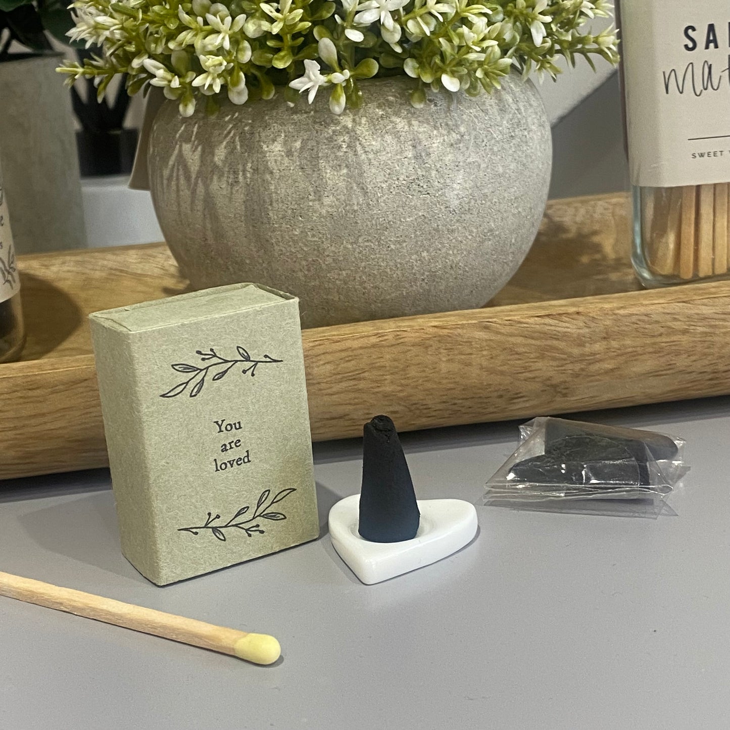 Matchbox incense cone - different styles