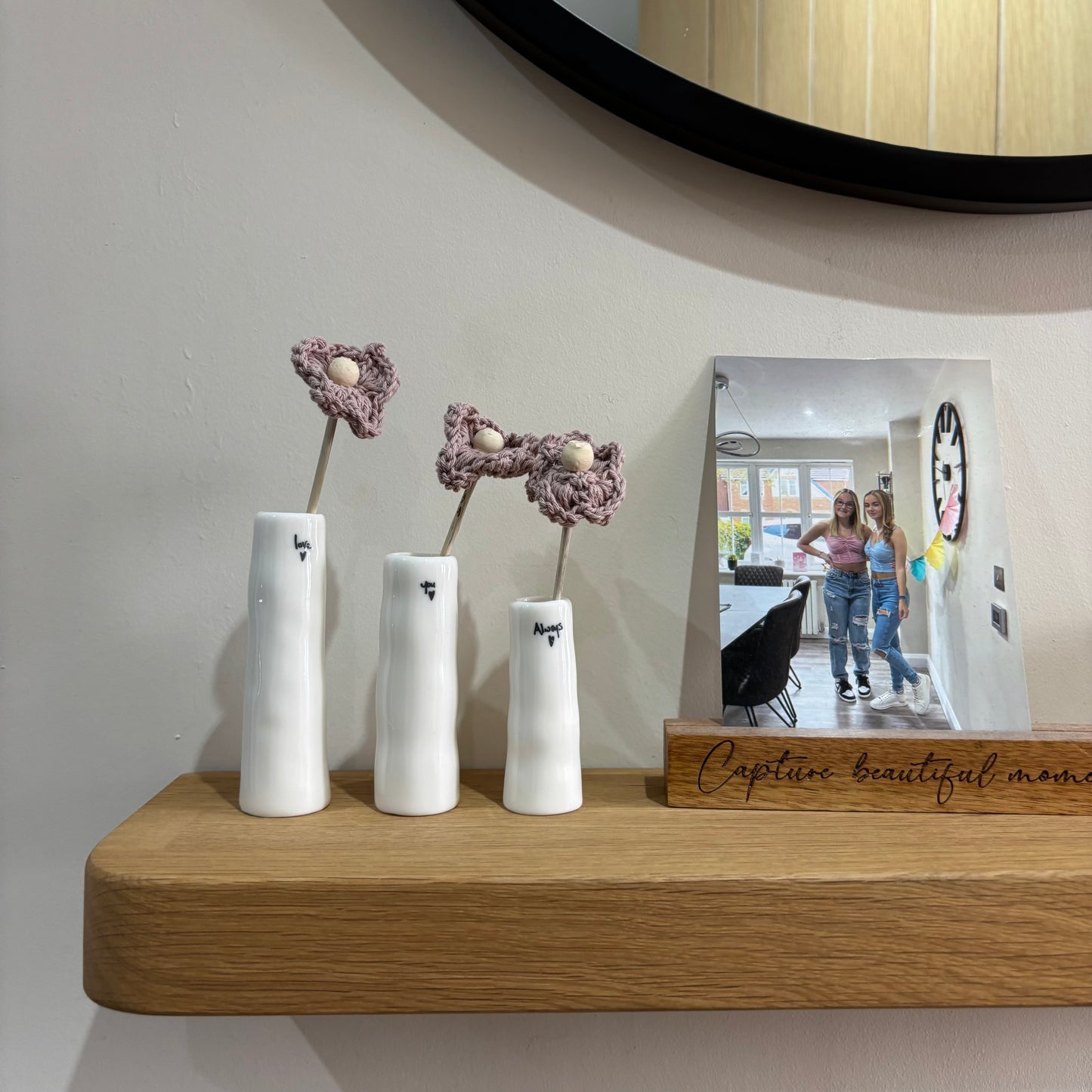 Love you always trio of bud vases