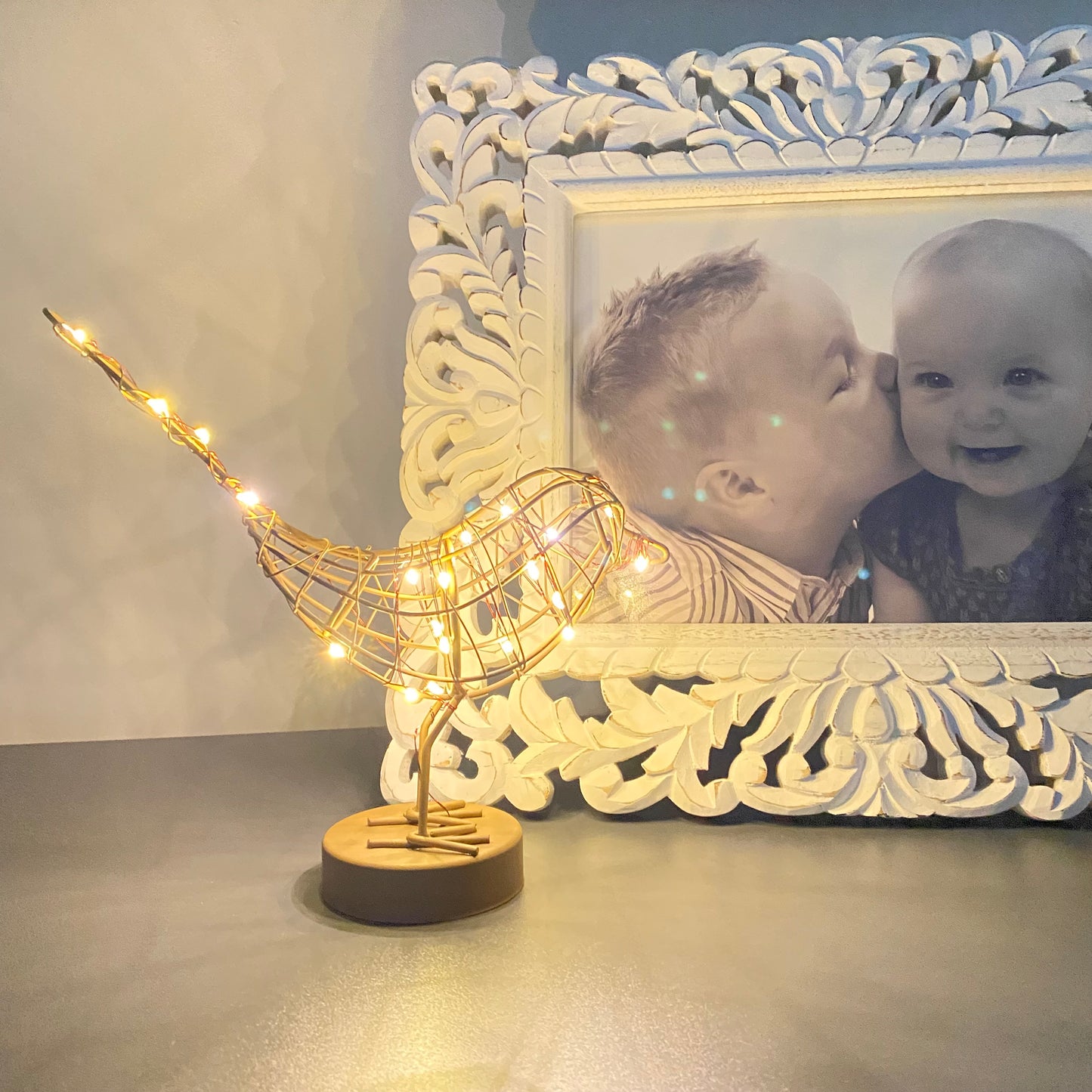 Battery Operated Light up Copper Robin