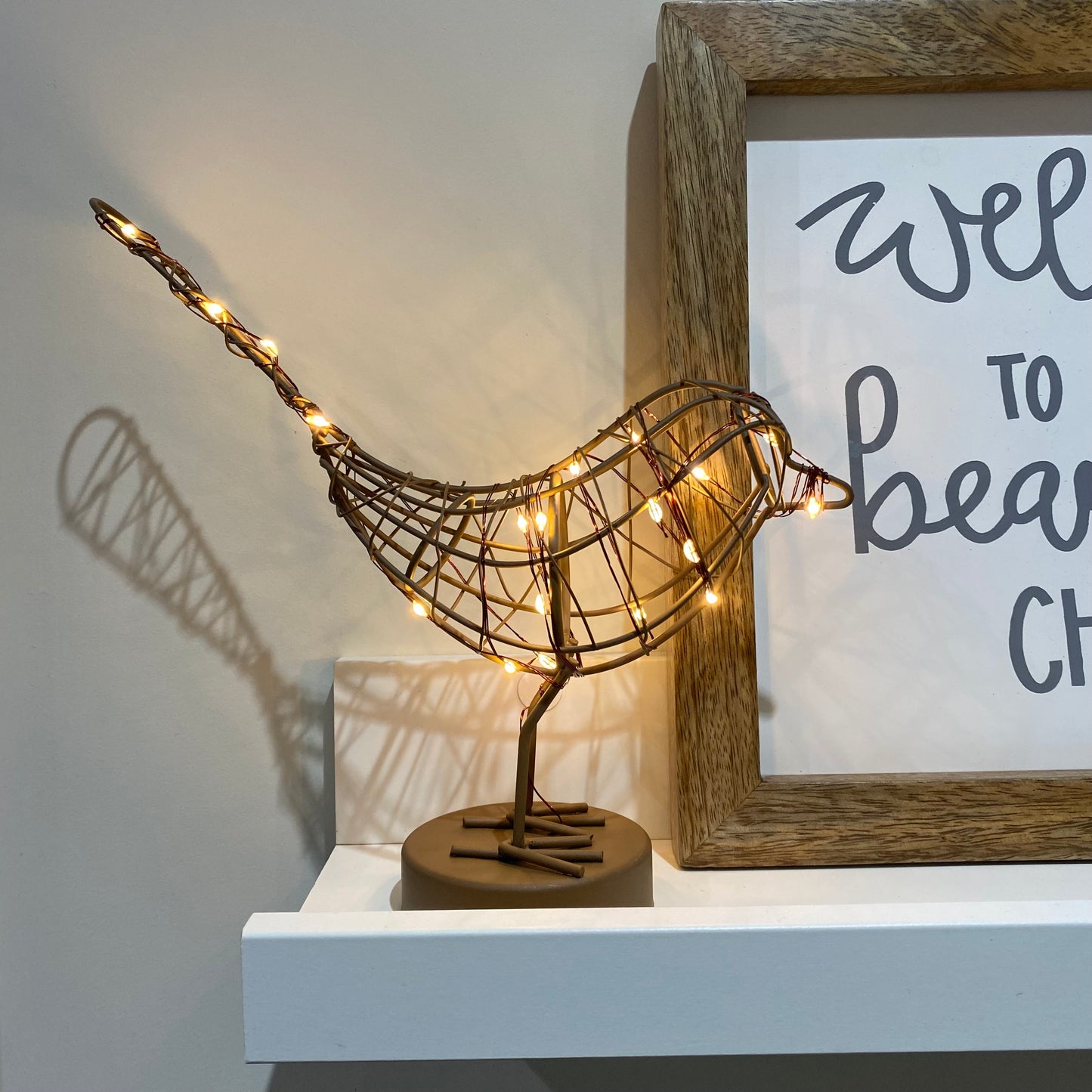 Battery Operated Light up Copper Robin
