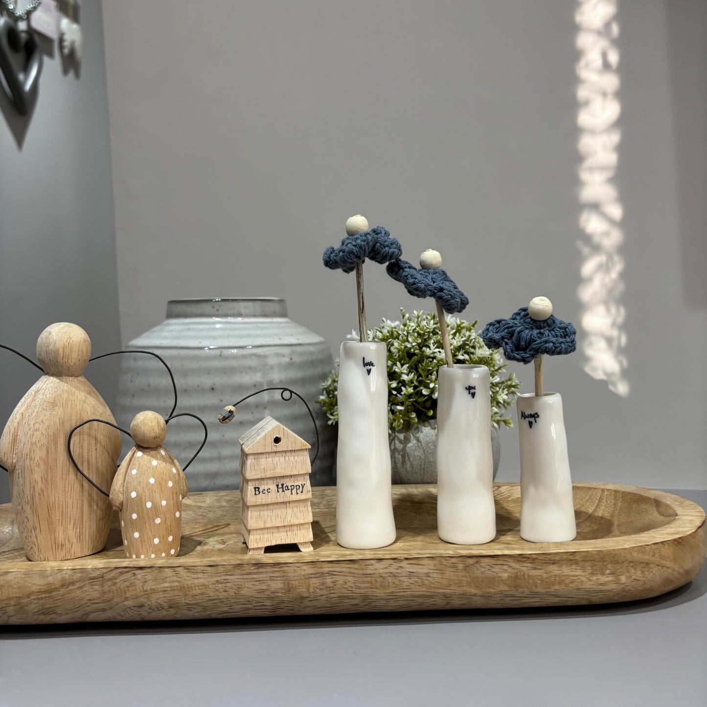 Love you always trio of bud vases