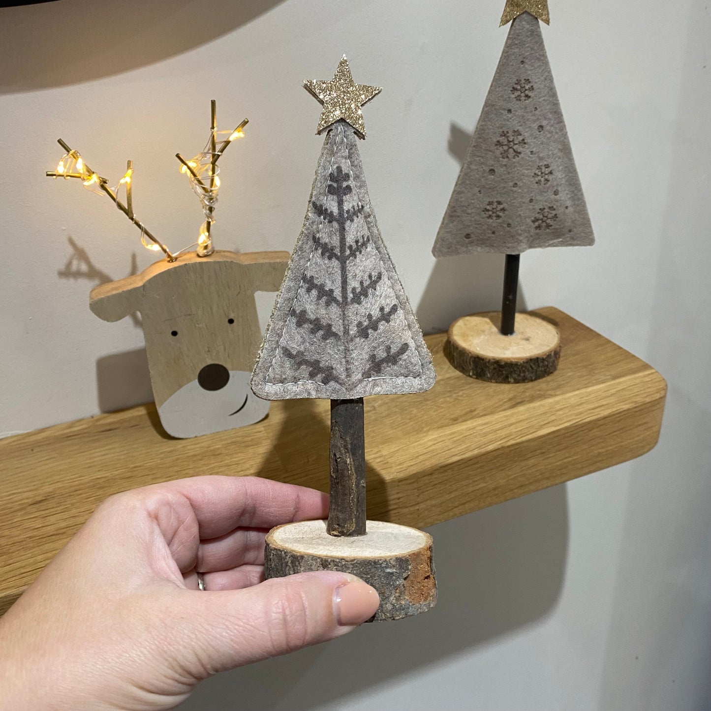 Neutral Felt Tree with Gold Star - 2 styles