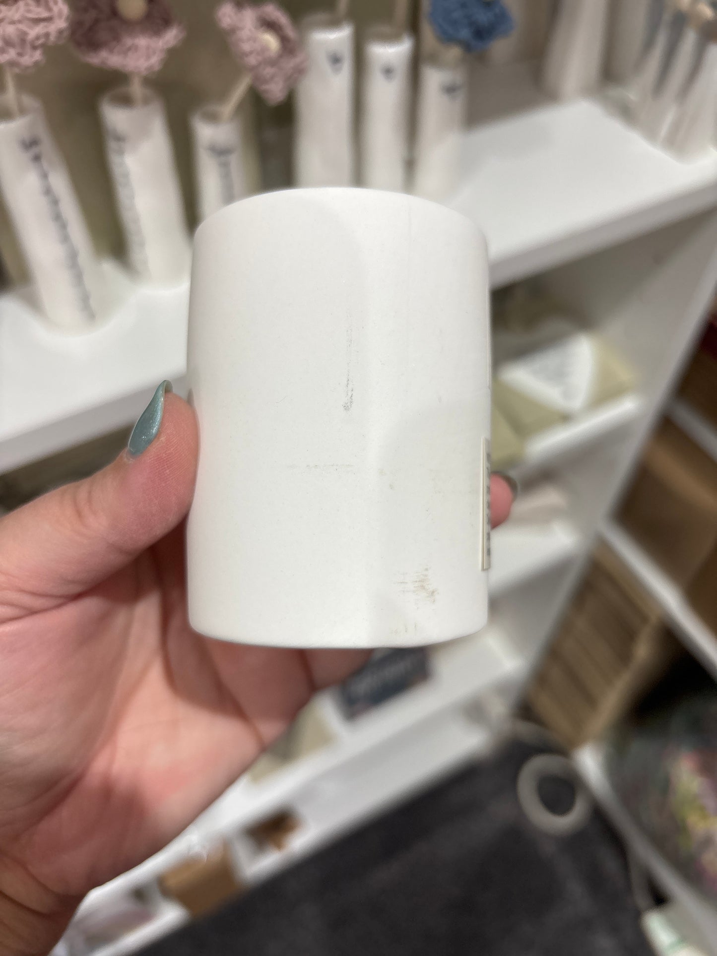 Large White Tealight Holder - imperfect