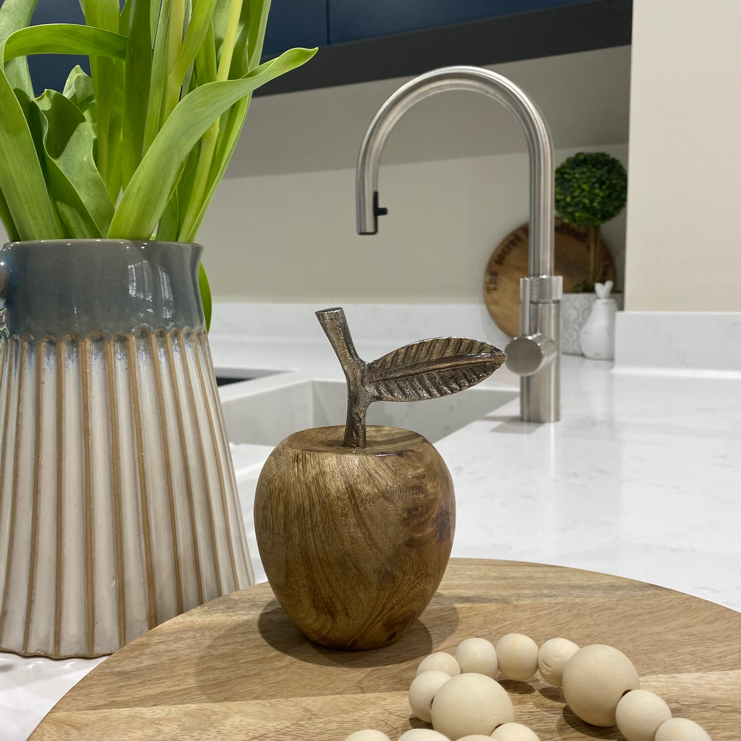 Wooden Apples with Metal Stalk - options