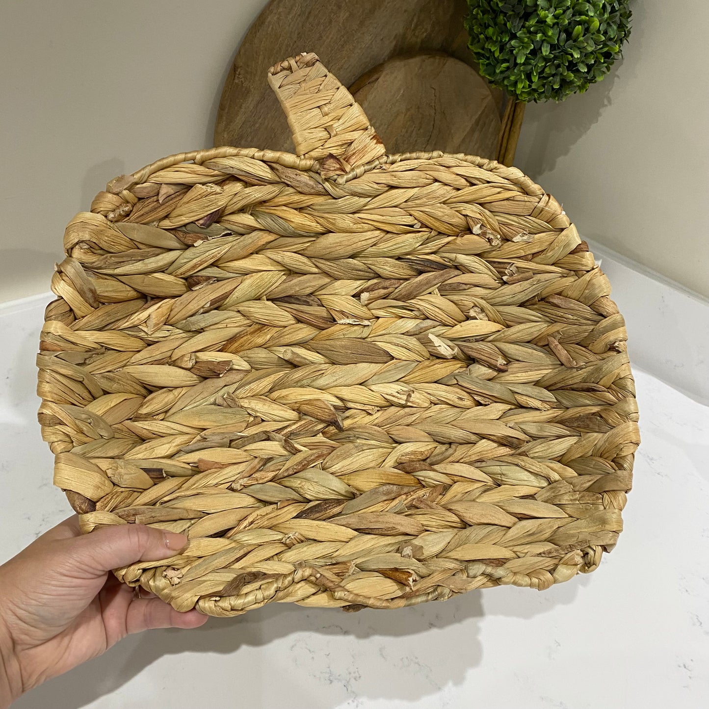 Shallow Raffia Pumpkin Bowl
