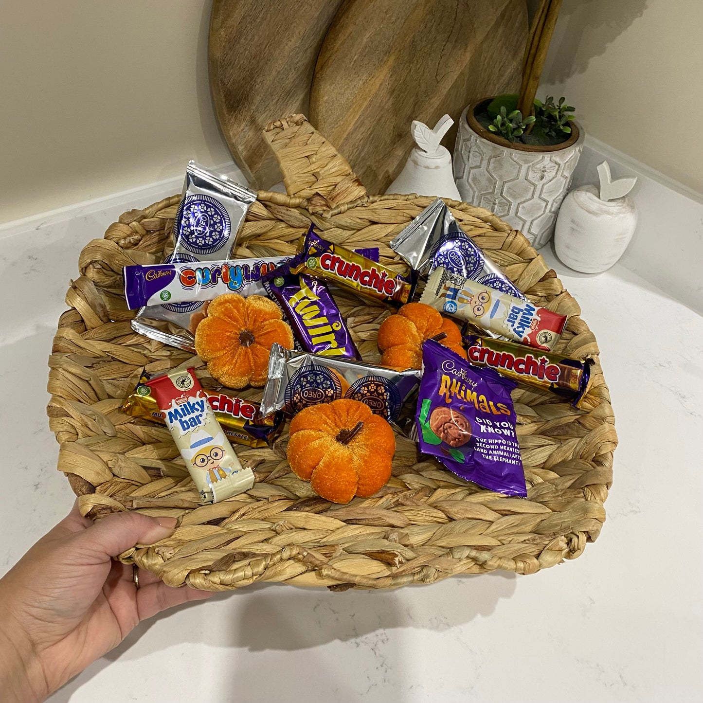 Shallow Raffia Pumpkin Bowl