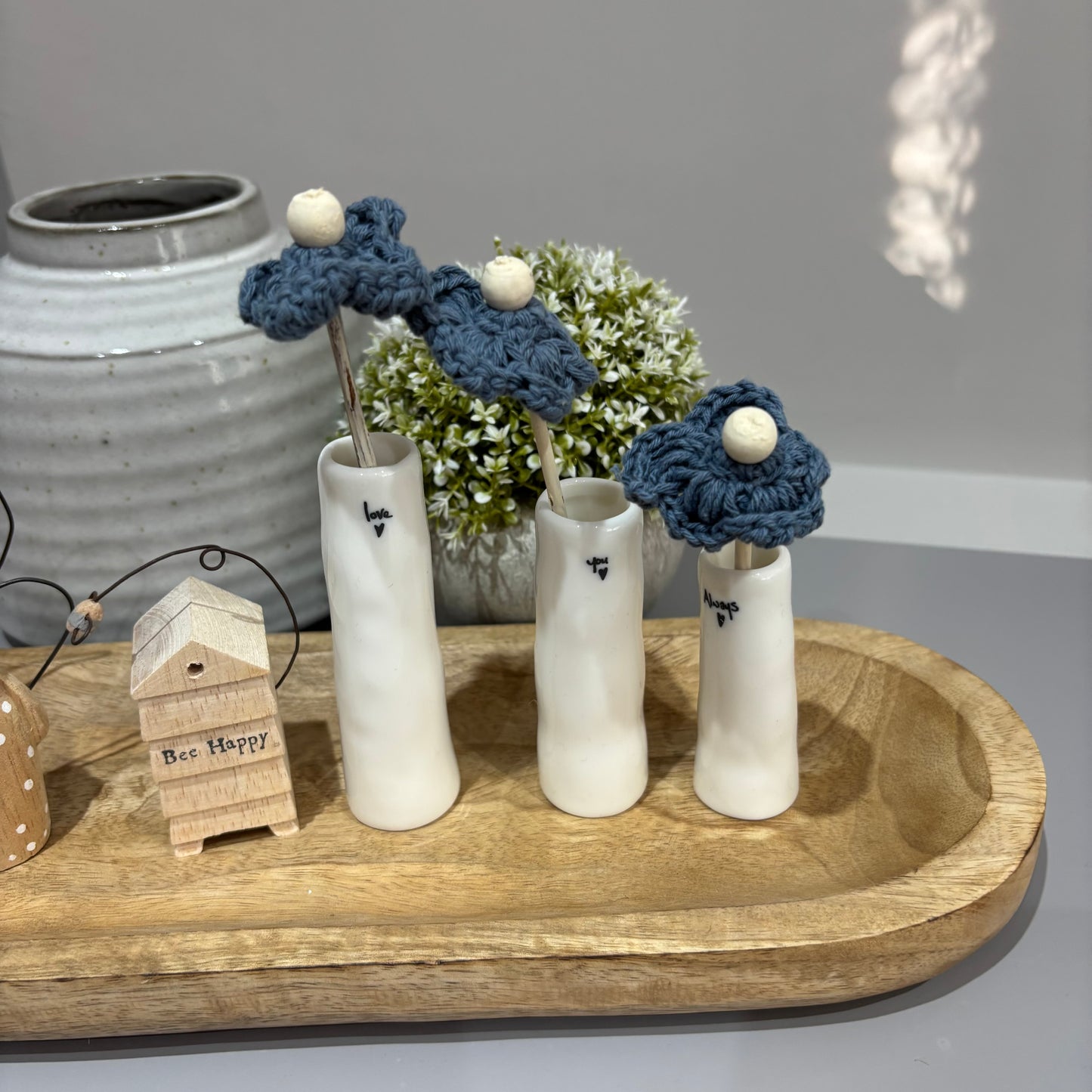 Love you always trio of bud vases