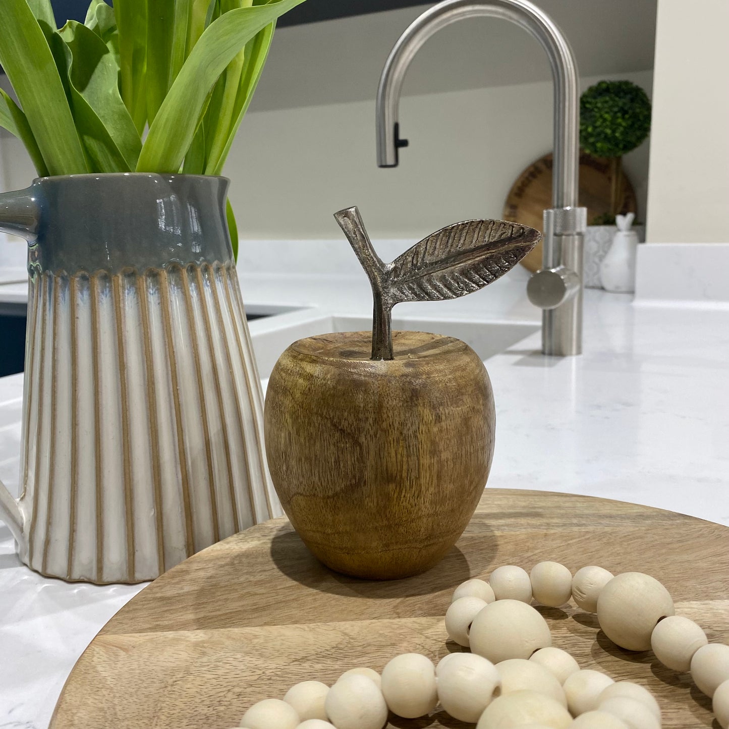 Wooden Apples with Metal Stalk - options