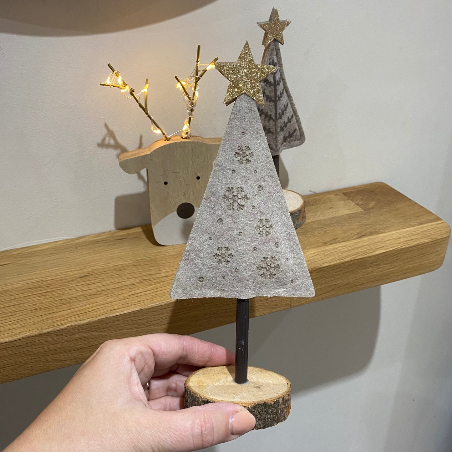 Neutral Felt Tree with Gold Star - 2 styles