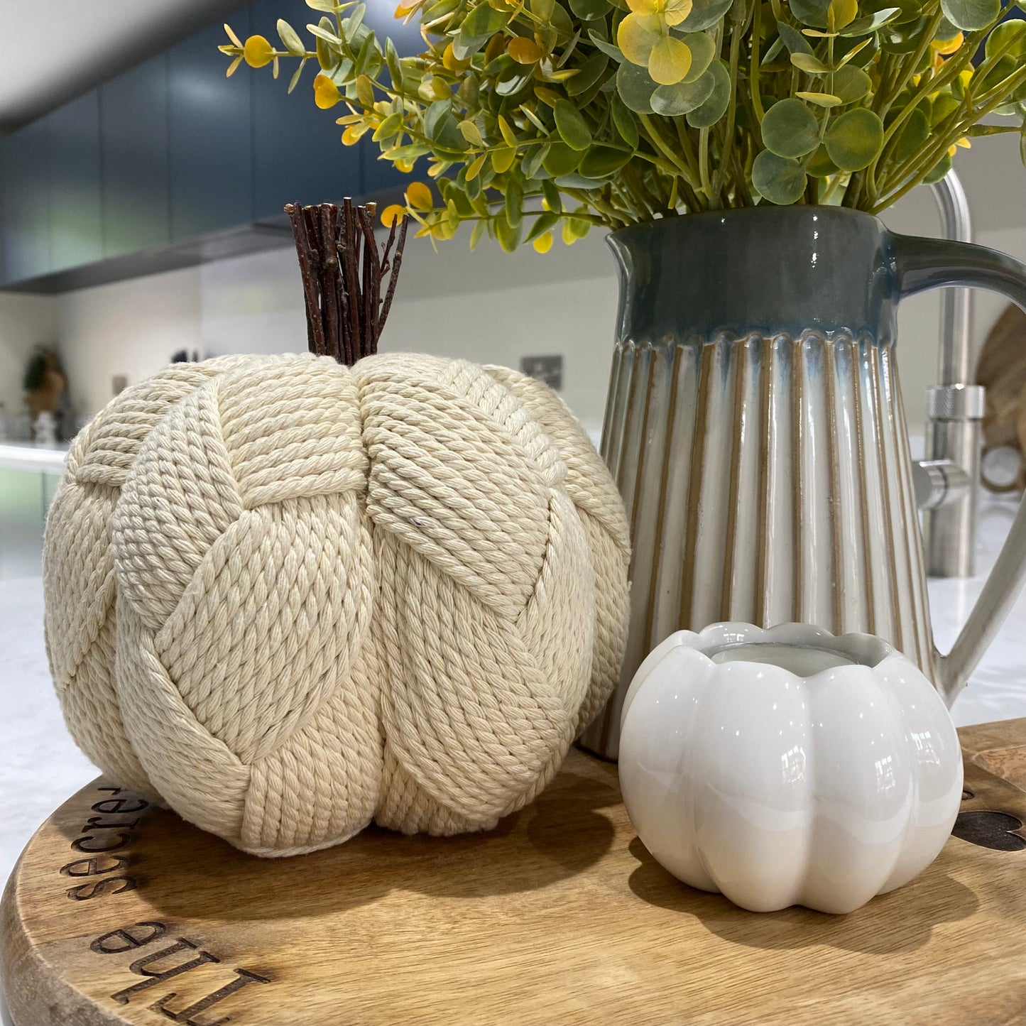 White Pumpkin Tealight Holder