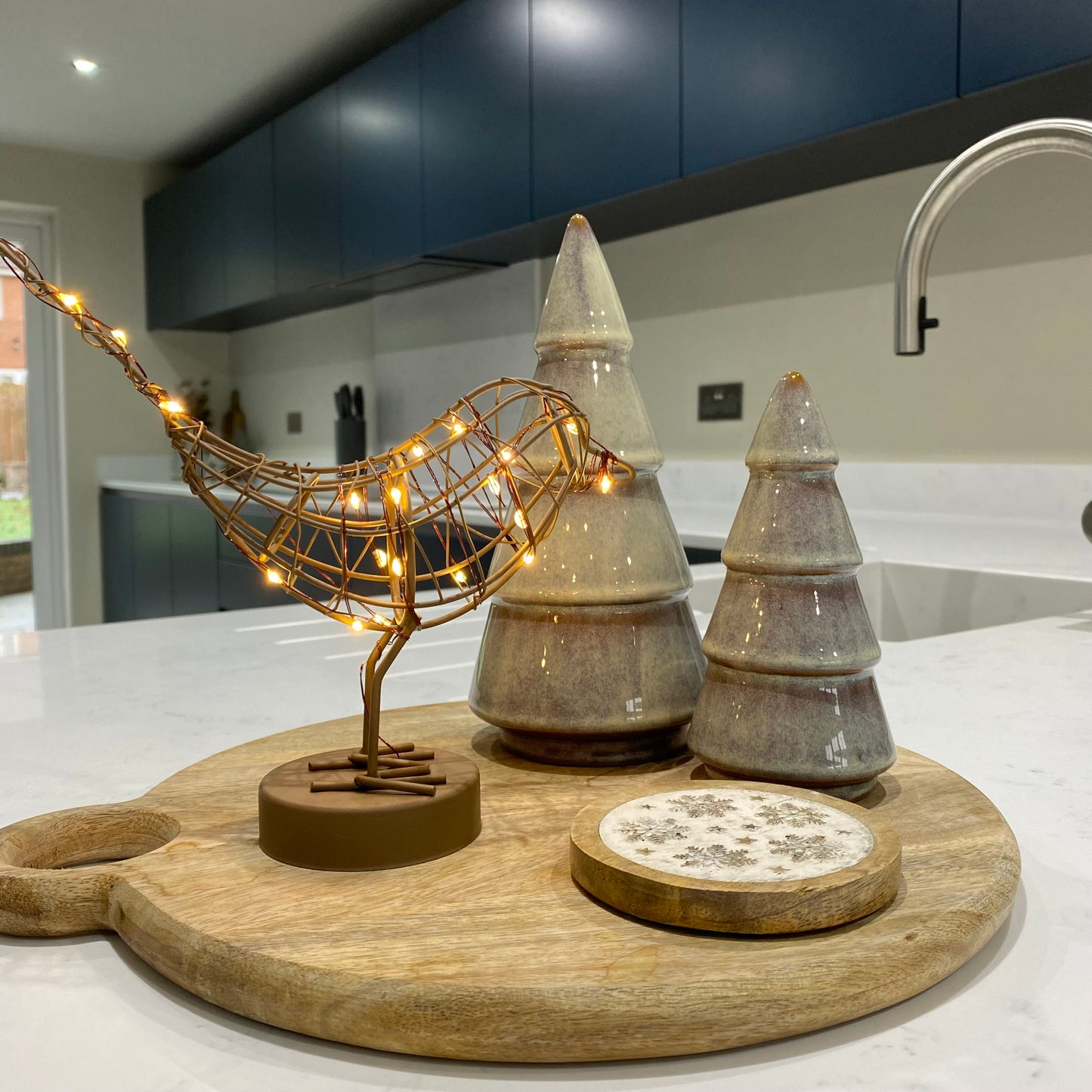 Battery Operated Light up Copper Robin