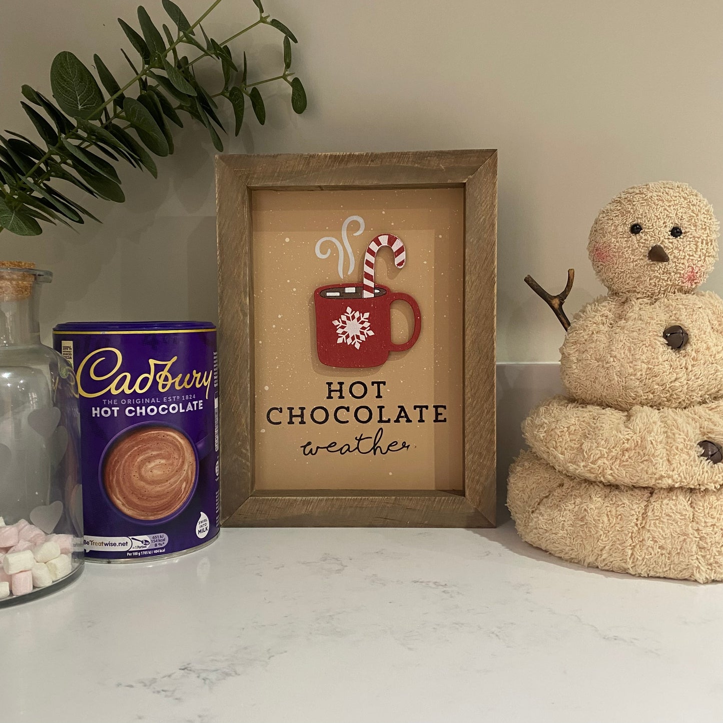 Hot Chocolate Weather Freestanding Plaque