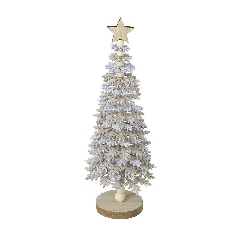 Beige & White Snowflake Christmas Tree - 2 sizes - note colour differences
