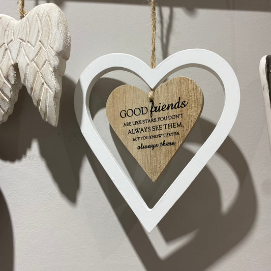 Good Friends Are Like Stars Hanging Heart Decoration - imperfect