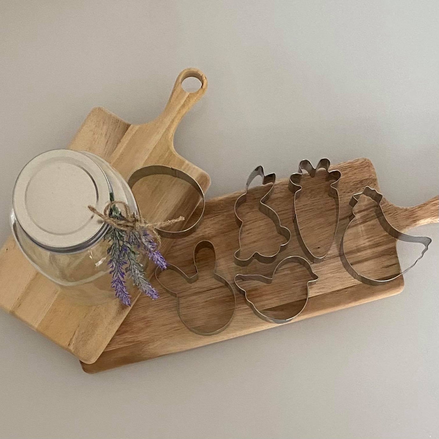 Biscuit Cutters in glass jar