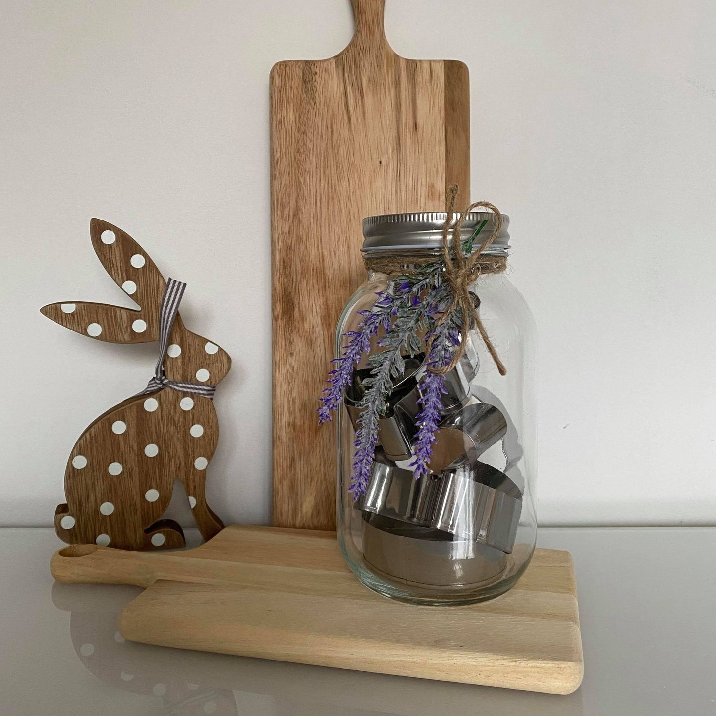 Biscuit Cutters in glass jar