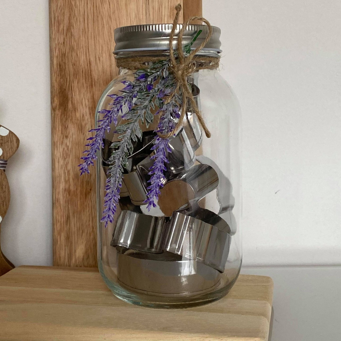 Biscuit Cutters in glass jar