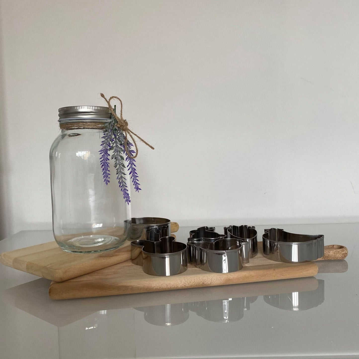 Biscuit Cutters in glass jar