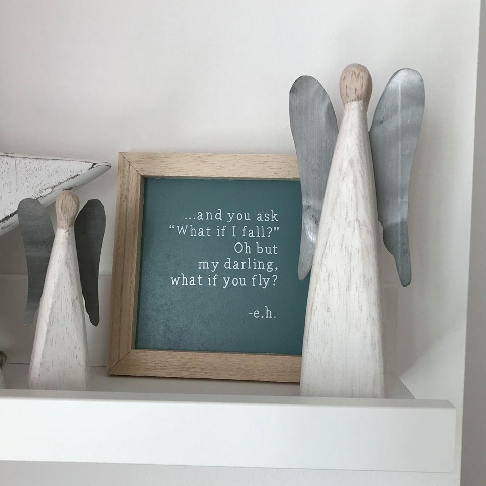 White Angel with Metal Wings - 3 sizes