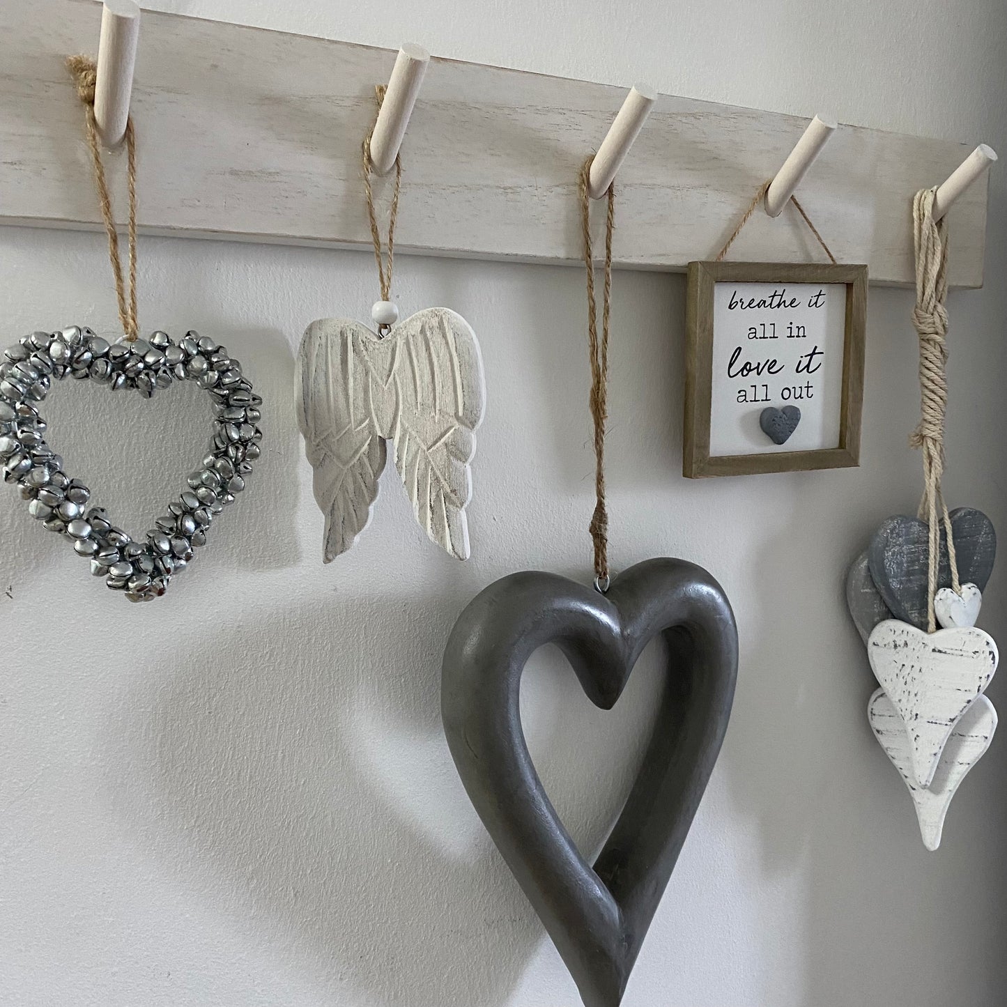 Hanging Carved Wooden Angel Wings
