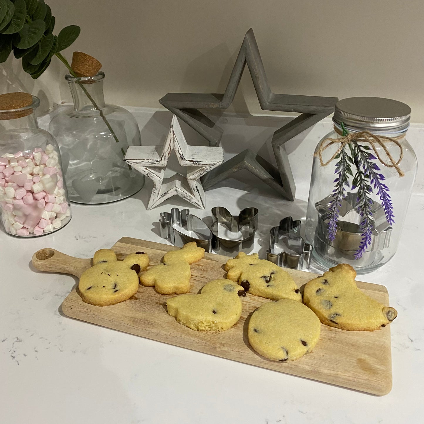 Biscuit Cutters in glass jar