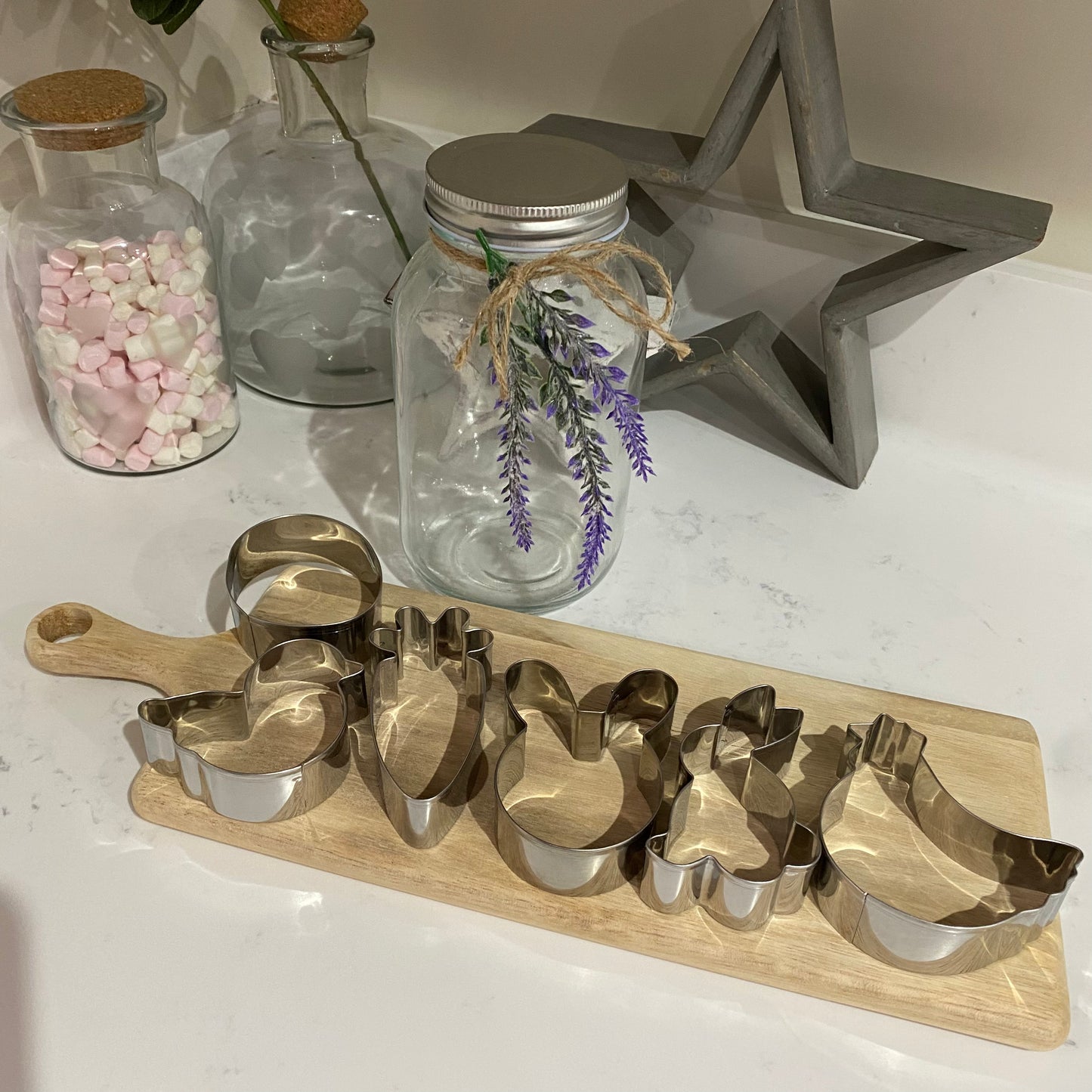 Biscuit Cutters in glass jar