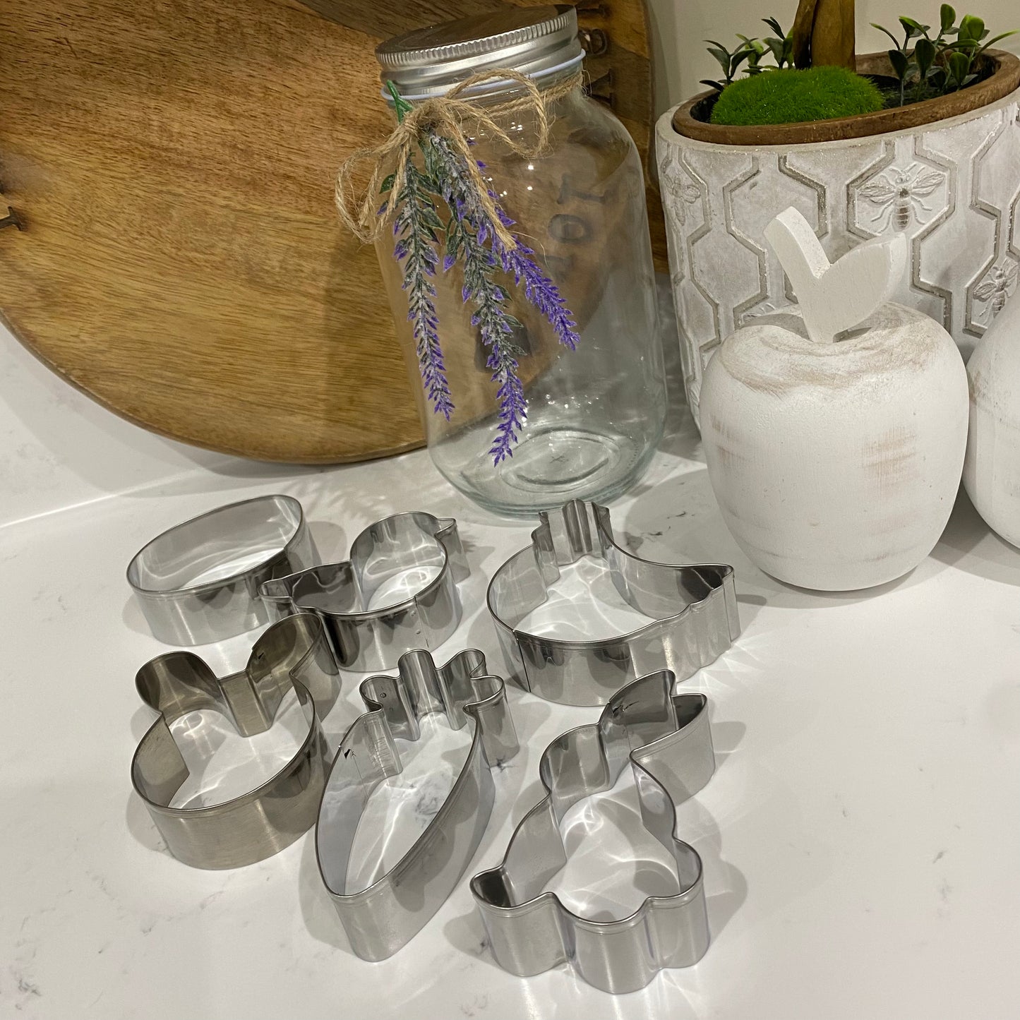 Biscuit Cutters in glass jar